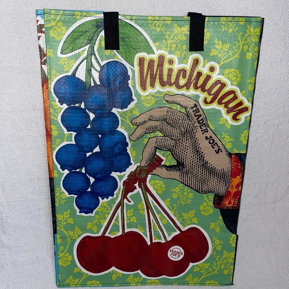 Trader Joe's Michigan Tote Bag - Blue and Red